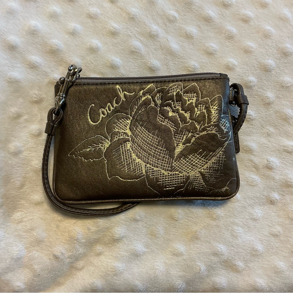 Coach Wristlet with Rose Design